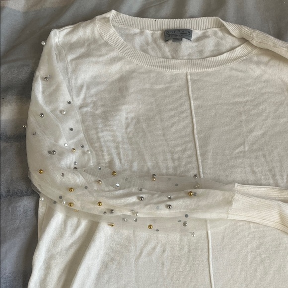 Joseph A Cream Embellished Women's Sweatshirt - Picture 2 of 2